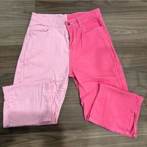 Two toned pink jeans